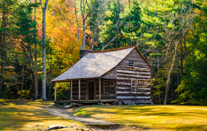 historic cabin in the Great Smoky Mountains National Park