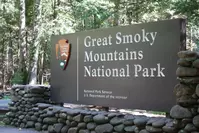 sign at one of the entrances to Great Smoky Mountains National Park