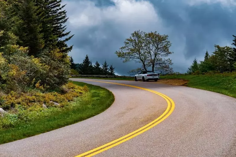 parked car on the side of the road in the Smokies 