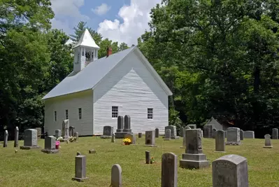 Primitive Baptist Church cemetery in the Smoky Mountains 