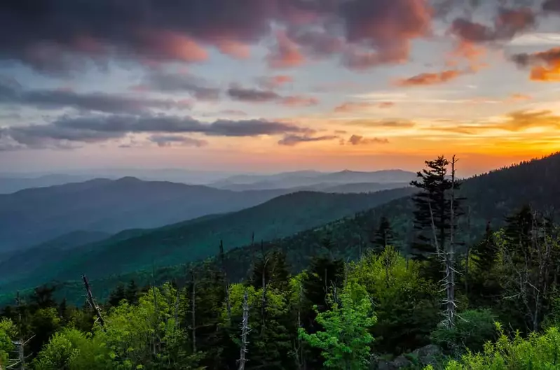 sunset at clingmans dome
