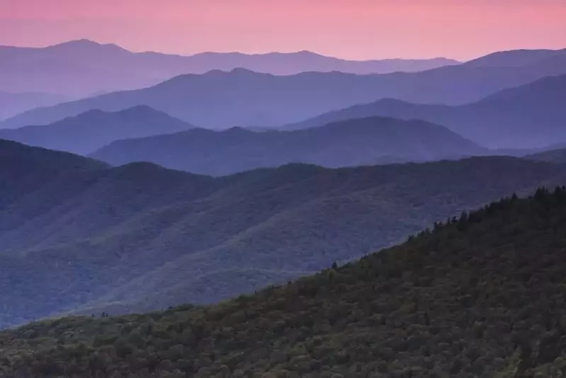 dusk in the smoky mountains