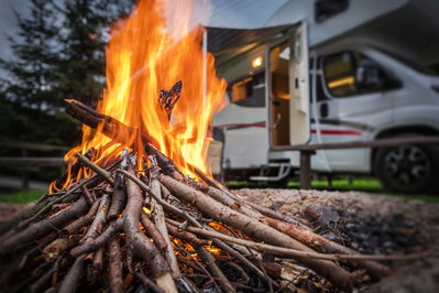 campfire at cades cove campground