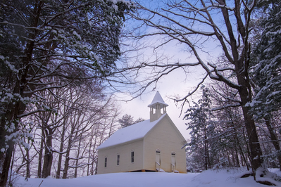 cades cove church in winter