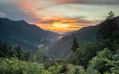 smoky mountain views at morton overlook on newfound gap road