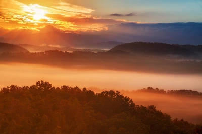 foothills parkway is a top spot to see a sunrise in the Smoky Mountains